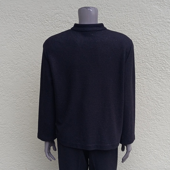 EILEEN FISHER (USA) LADIES PURE WOOL BLACK (1) BUTTON CLOSURE SWEATER-JACKET - Picture 14 of 17